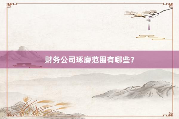 财务公司琢磨范围有哪些？
